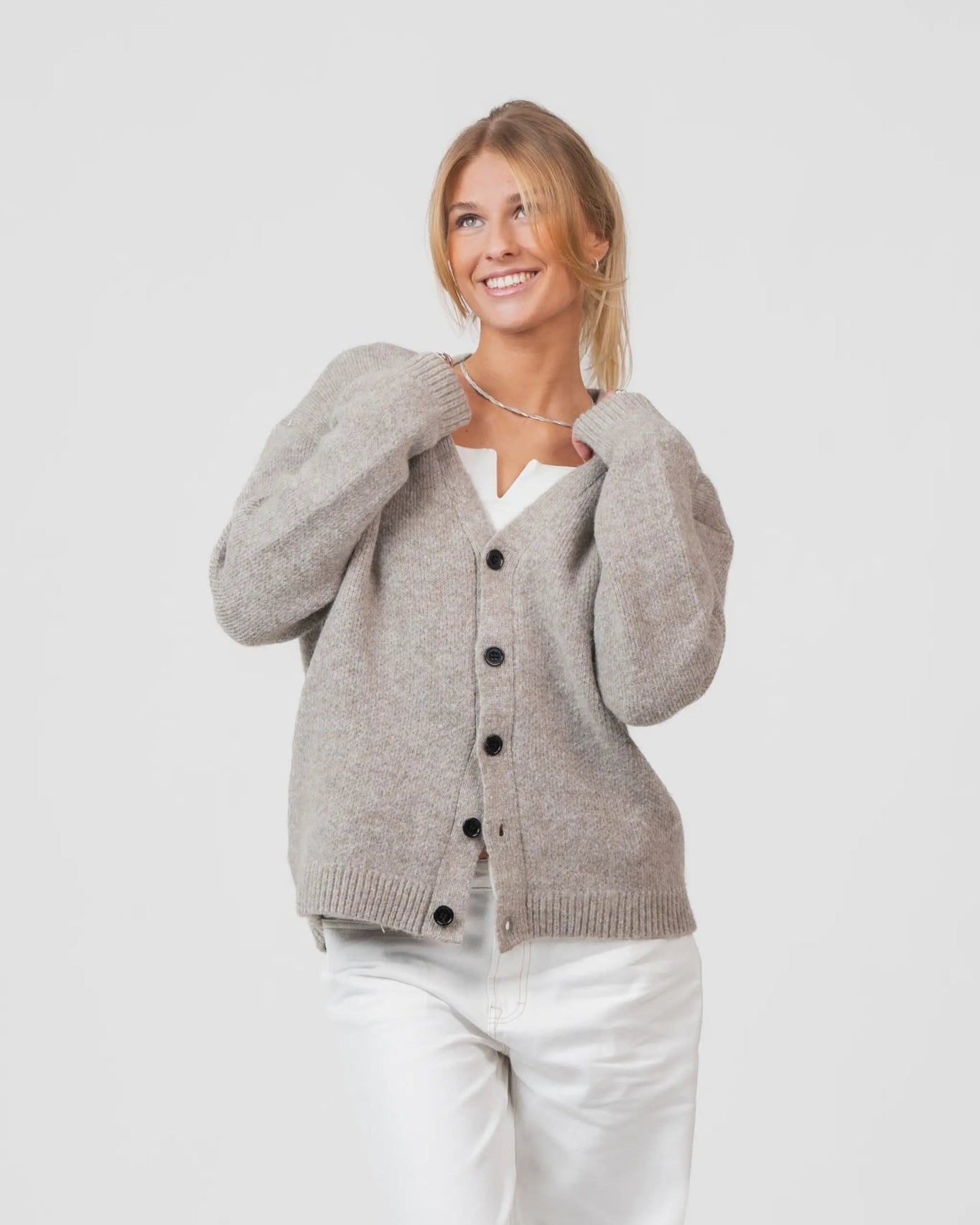 Cardigan Grå | Skagen - clothing.dk